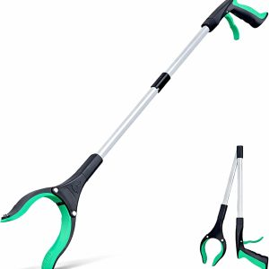 Grabber Reacher Tool – 32” Extra Long Foldable Gripper and Reaching Tool – Heavy Duty Pick Up Stick Grabbers for Seniors, Trash, Surgery Recovery Must Haves Gifts (Green)
