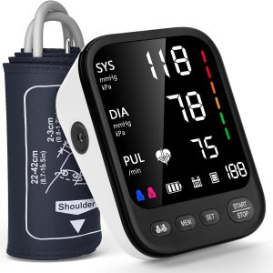 Blood Pressure Machine, Automatic Upper Arm Blood Pressure Monitor with 2×199 Readout, 4.5 Inch Backlit Large Screen Adjustable Large Cuff 9 to 17 Inches – Arrhythmia and Home Hypertension Detector