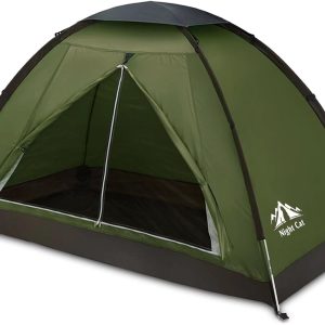 Night Cat Backpacking Tent for One 1 to 2 Persons Lightweight Waterproof Camping Hiking Tent for Adults Kids Scouts Easy Setup Single Layer 2.2×1.2m