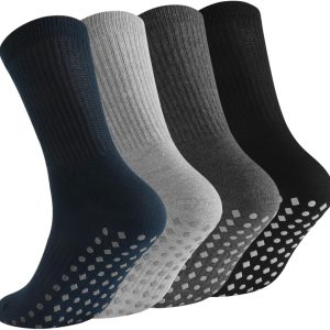 Non Slip Grip Socks for Men Women Crew Grippy Socks for Hospital Elderly | Pilates Yoga Socks,Christmas Socks Gifts for Seniors Elderly Crew Socks,Slipper Socks,Grippy Socks Woman Hospital Labor