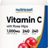 Nutricost Vitamin C with Rose Hips 1025mg, 240 Capsules, Gluten Free | Vitamin C 1,000mg, Rose Hips 25mg, GMO-Free
