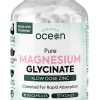 Organics Ocean Pure Magnesium Glycinate with Zinc – Maximum Strength Chelated Magnesium Supplement for Women and Men for Muscle Cramps and Sleep Support – 90 Capsule