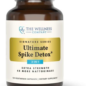 The Wellness Company Ultimate Spike Detox – Dr. McCullough Designed – 3-in-1 Nattokinase, Turmeric, & Bromelain Extra Strength | 120ct (1 Month Supply)