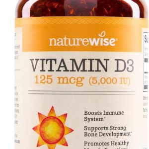 NatureWise Vitamin D3 5000IU Supplement, Immune Support, 360 Mini Softgels
